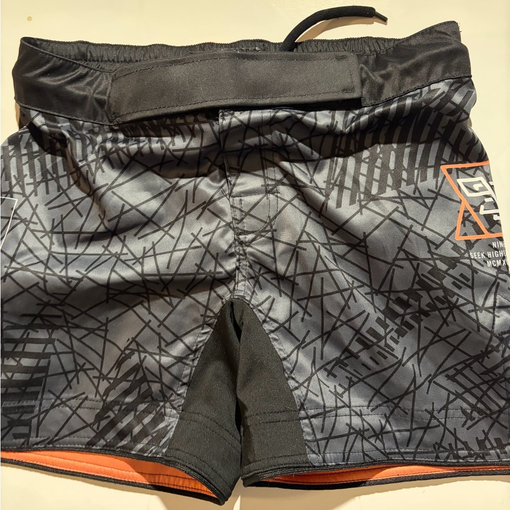 93 Brand Citizen Fight Shorts Black Gray Orange MMA Grappling Shorts Men’s M
